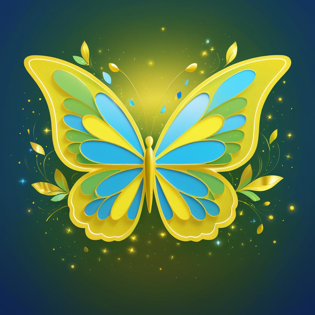 Transformative Yellow Butterfly Vector Art