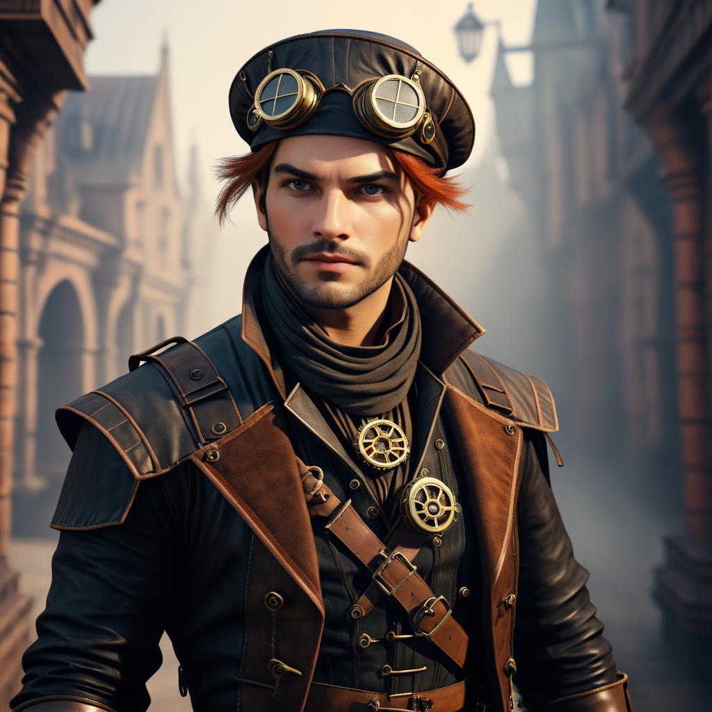 Steampunk Rogue: Cunning Character Portrait