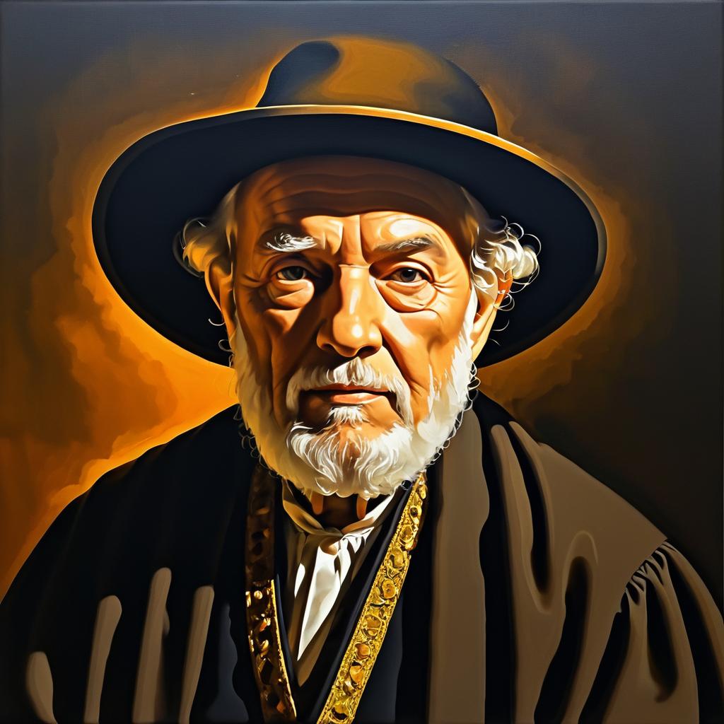 Elderly Man Portrait in Baroque Style