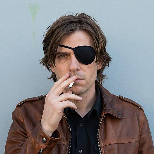 Mysterious Man in Leather Jacket