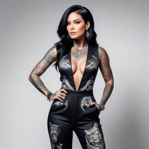 Seductive Power: Glamorous Tattooed Woman
