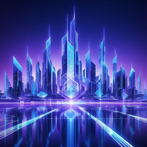 Futuristic Cityscape with Glowing Elements Futuristic Cityscape with Glowing Elements