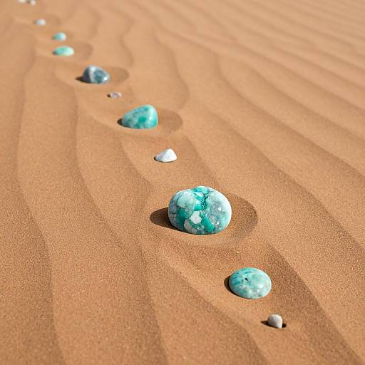 Ethereal Aquamarine Stones in Desert
