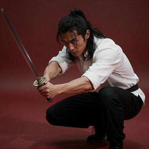 Intense Warrior in Dramatic Setting