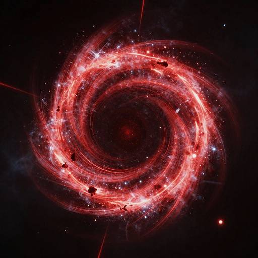 Swirling Red Energy Ball in Space