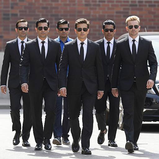 Stylish Men in Suits Outdoors