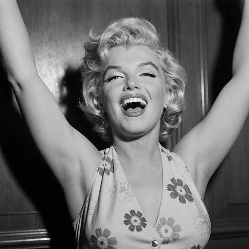 Joyful Marilyn Monroe in Floral Top