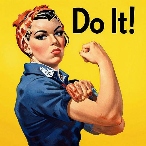 Retro Rosie the Riveter Illustration