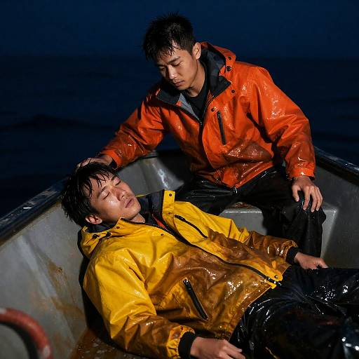 Perilous Night at Sea: A Struggle