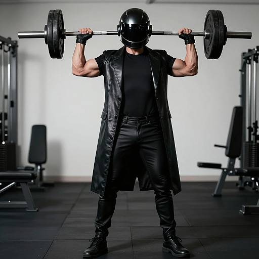 Futuristic Gym Frat Man in Leather