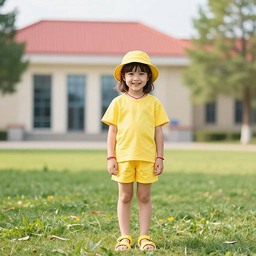 Cheerful Girl in Sunny Park