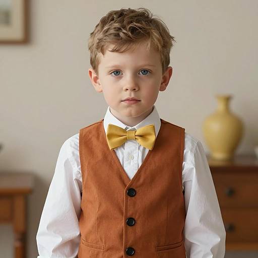Young Boy in Vintage Fancy Dress Portrait