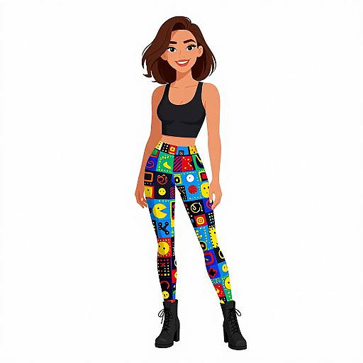 Smiling Woman in Geek Chic Outfit