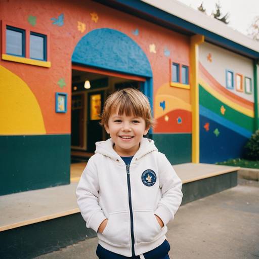 Smiling Toddler Boy by Colorful Kindergarten