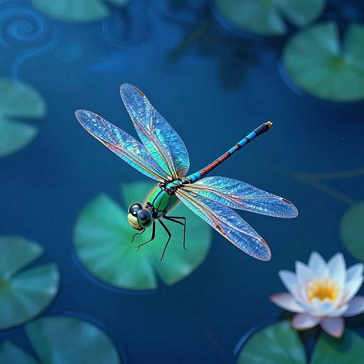 Ethereal Dragonfly Over Dreamy Waters