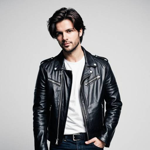 Young man in casual leather jacket