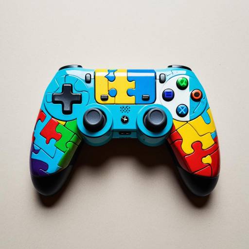 Whimsical Puzzle Piece Game Controller Art