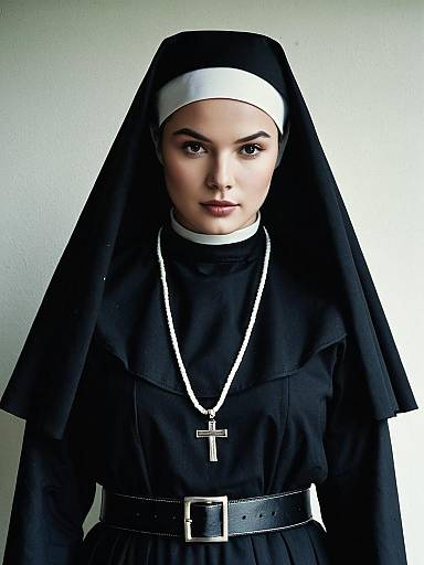 Portrait of Woman in Traditional Nun Habit