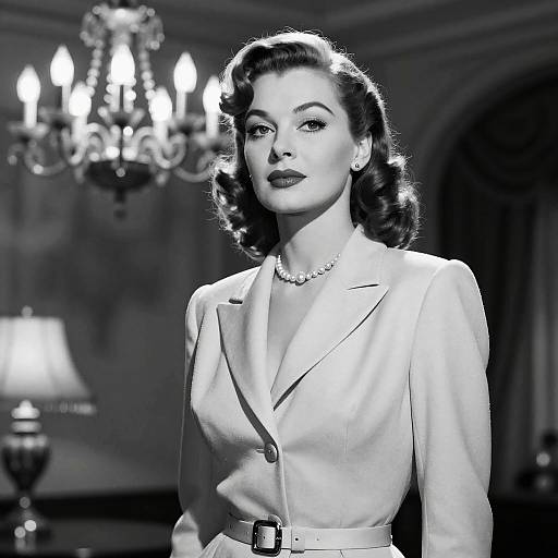 Vintage Glamour Woman in Elegant Suit