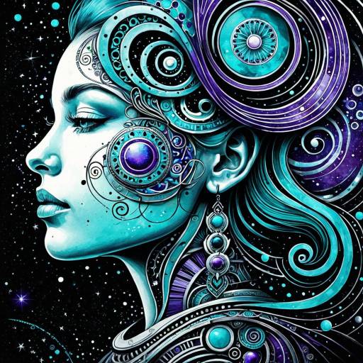 Cosmic Hybrid Portrait with Abstract Elements Cosmic Hybrid Portrait with Abstract Elements