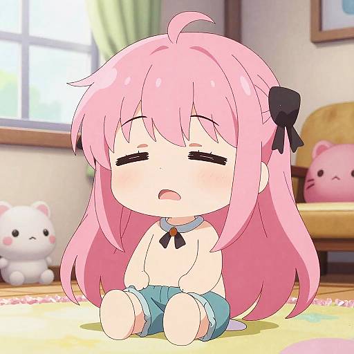 Chibi Uguu Expression in Cozy Room