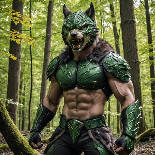 Muscular Male in Enchanted Forest