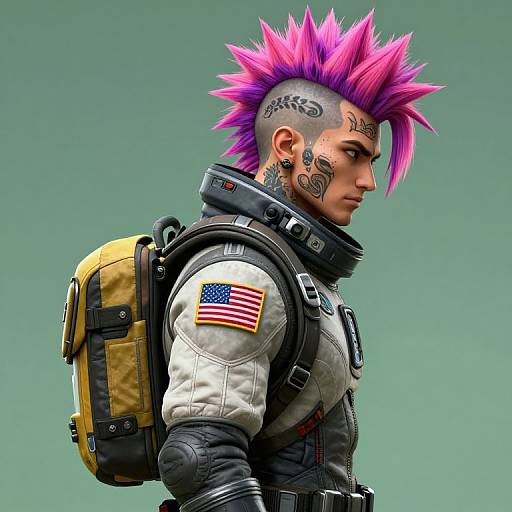 Cyberpunk RPG Character in Futuristic Suit