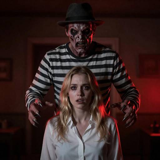 Tense Horror Scene with Menacing Figure