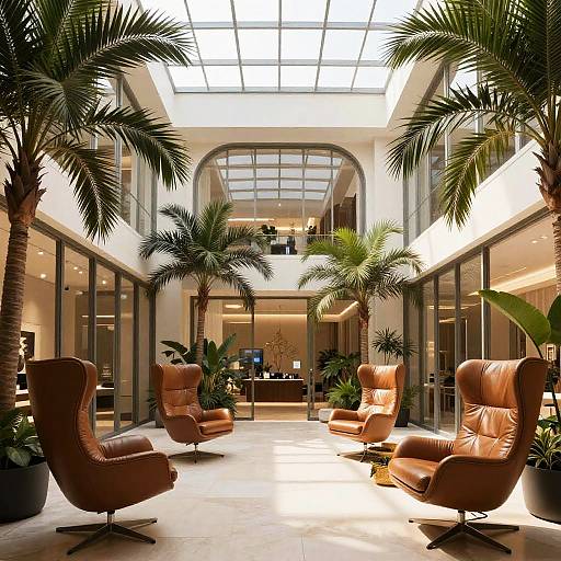 Elegant Winter Atrium with Palms