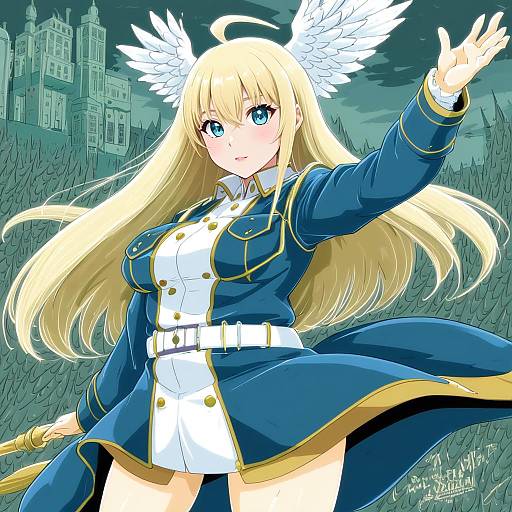 Illustration of Hanna-justina marseille, world witches series in the style of Inudori