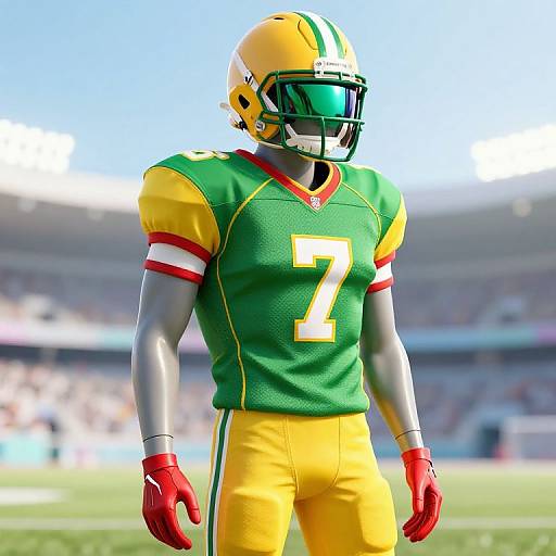 Dynamic Sports Mannequin in Football Gear