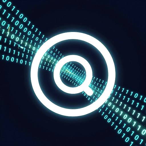 Glowing Binary Data Stream Icon