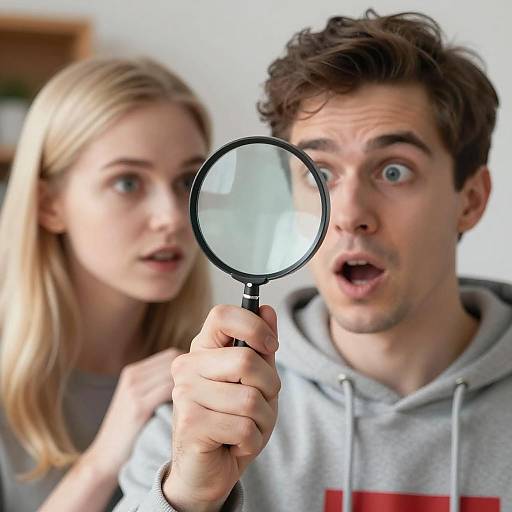 Intense Close-Up of Curious Duo