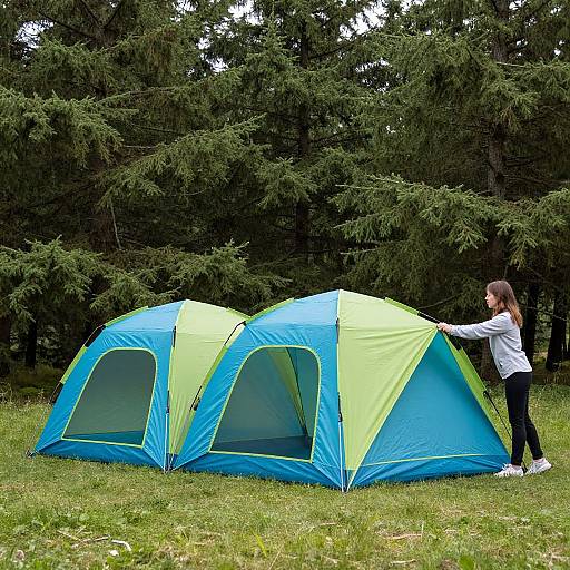 Vibrant Multi-Room Camping Hoop Tent