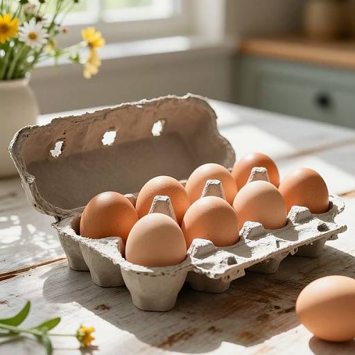 Rustic Wooden Eggcart with Eggs