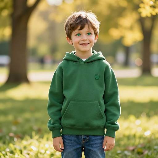 Curious Boy in Sunny Park