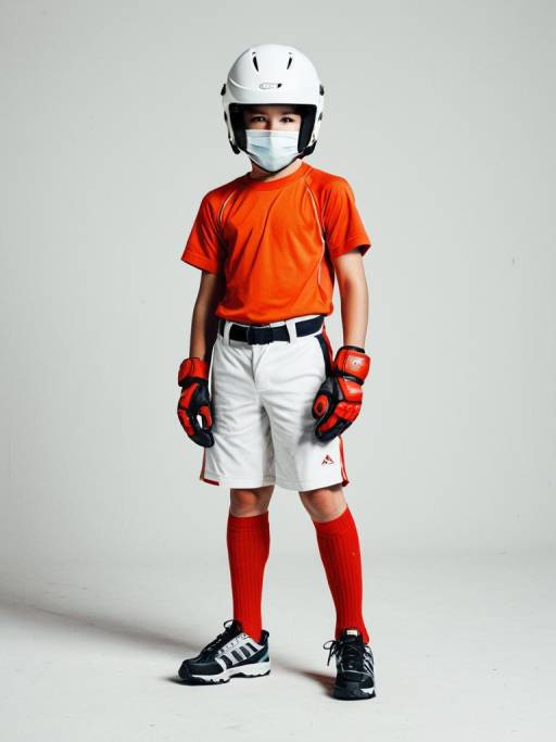 Sporty Boy in Red Gear Portrait