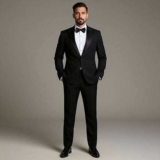 Modern Groom in Formal Tuxedo