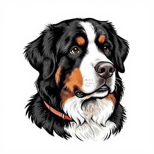 Vintage Engraved Bernese Mountain Dog