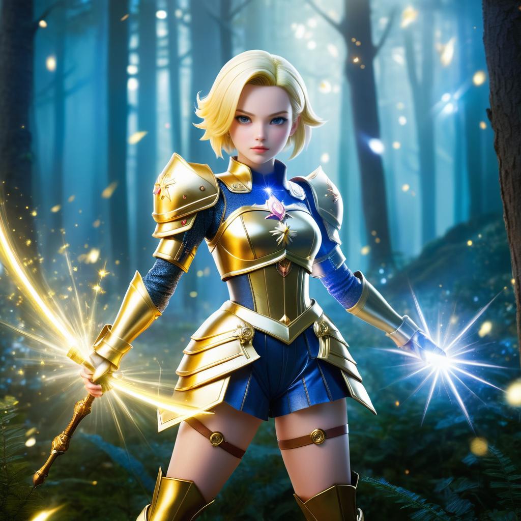 Magical Girl Android 18 in Enchanted Forest