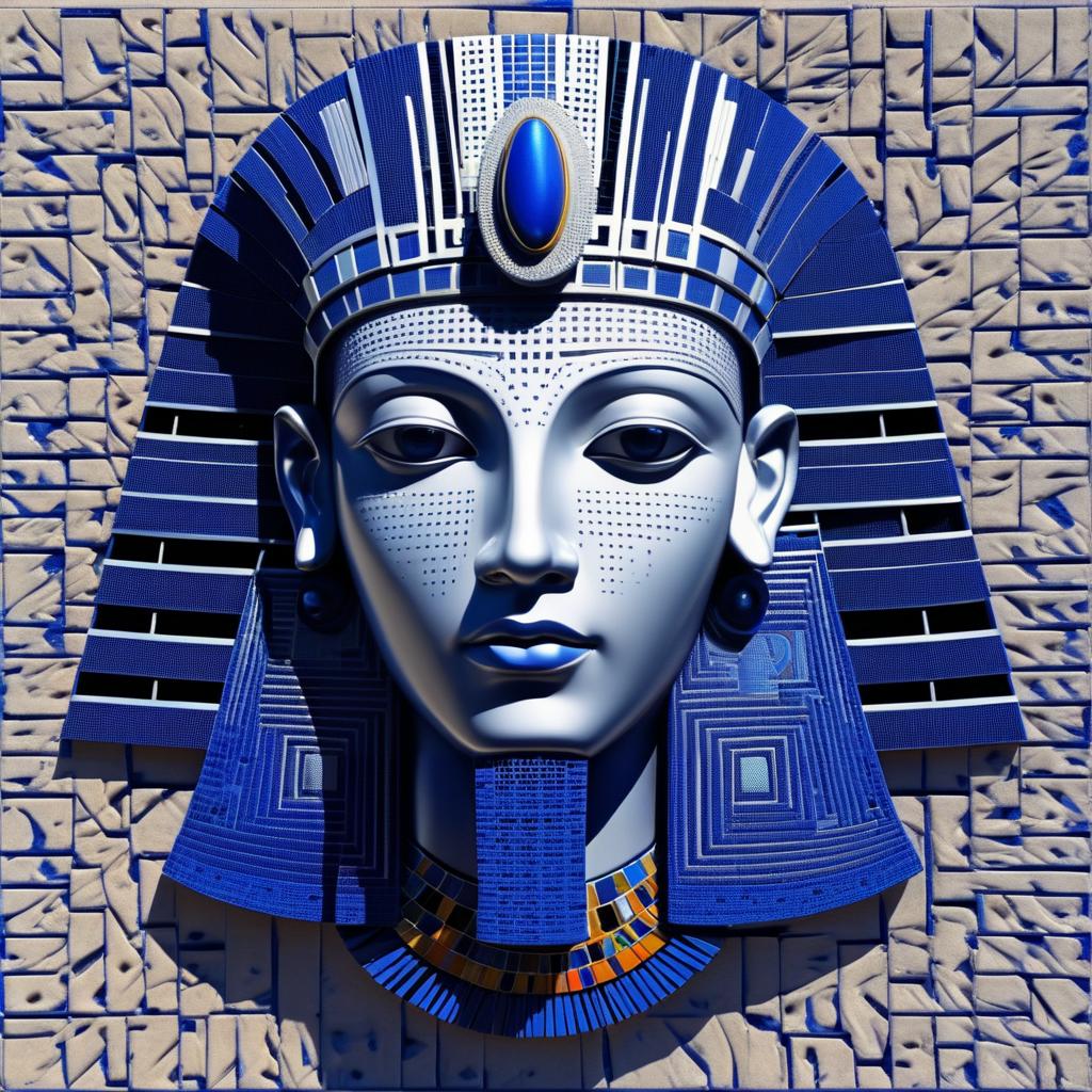 Pixelated Pharaoh Akhenaten Art Design