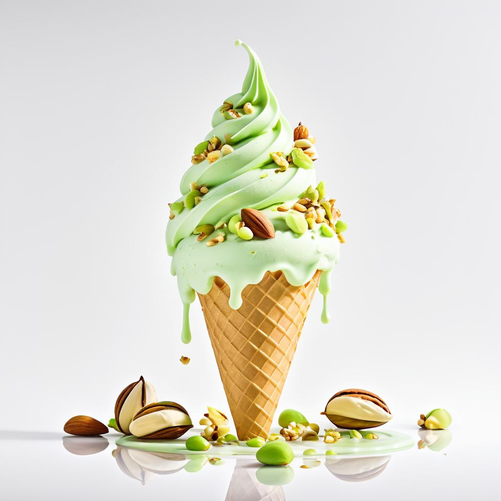 Melting Pistachio Ice Cream Delight