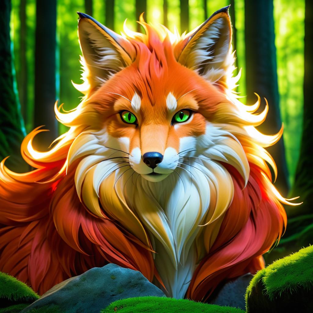 Majestic Fox with Emerald Eyes Portrait