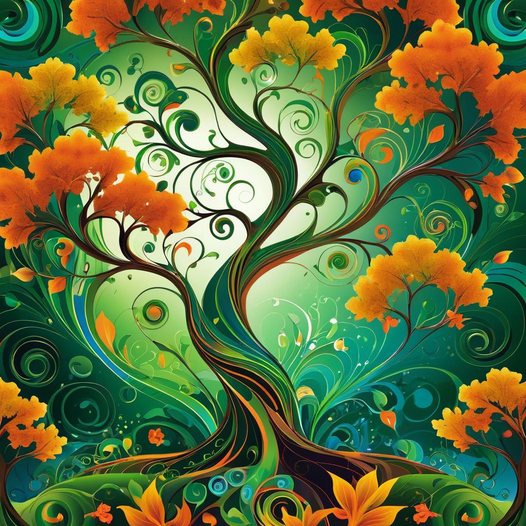 Surreal Tree with Vibrant Aesthetics