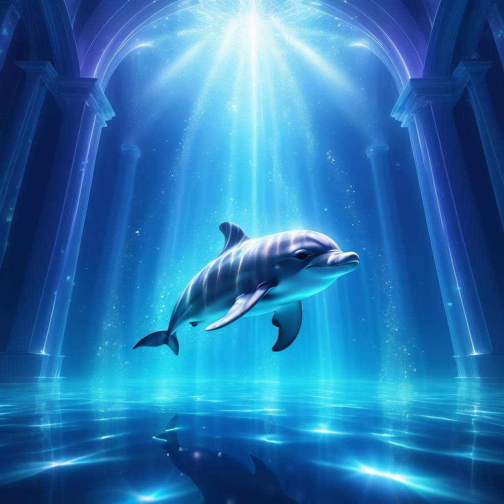 Surreal Dolphin in Ethereal Cathedral