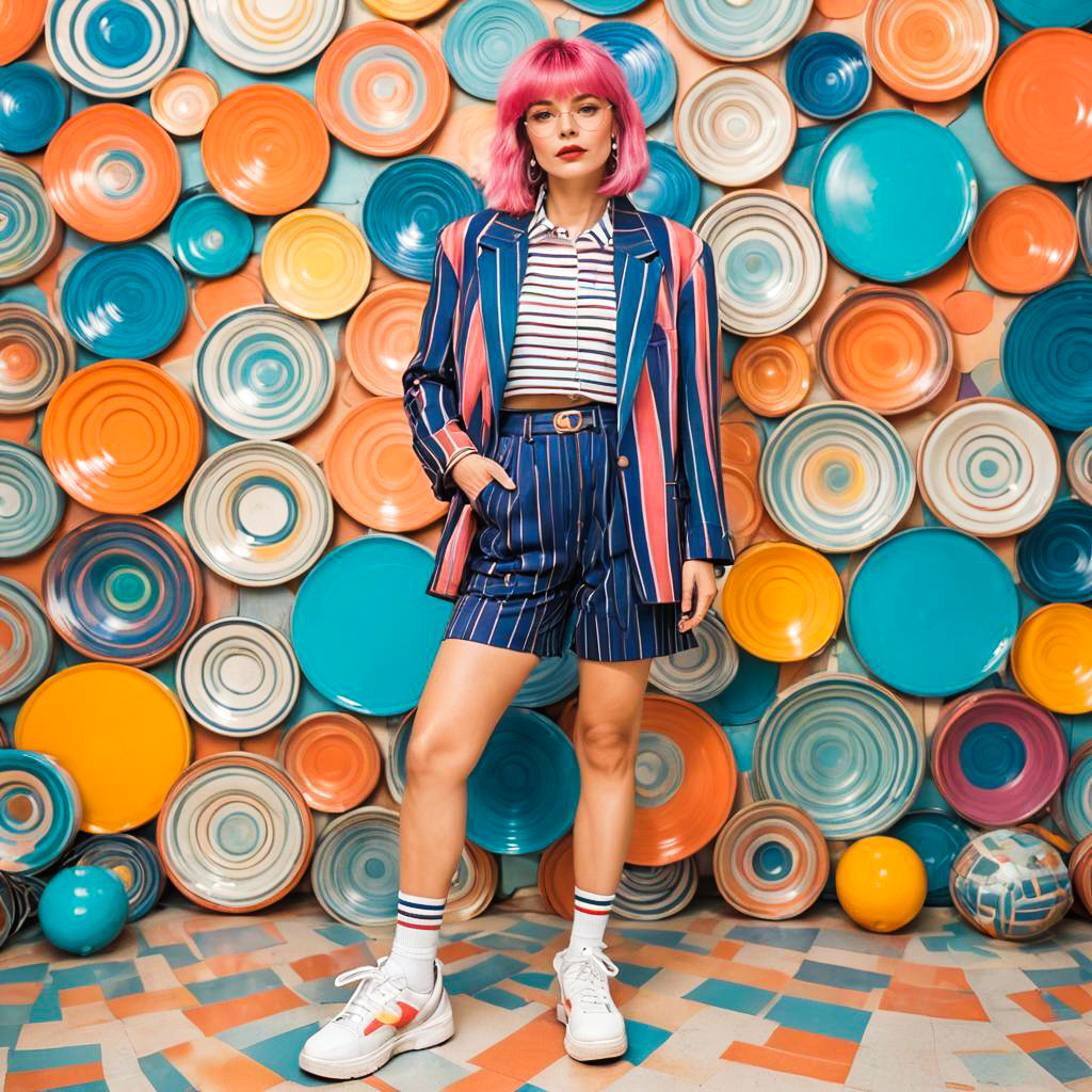 Vibrant 90s Fashion with Funky Flair