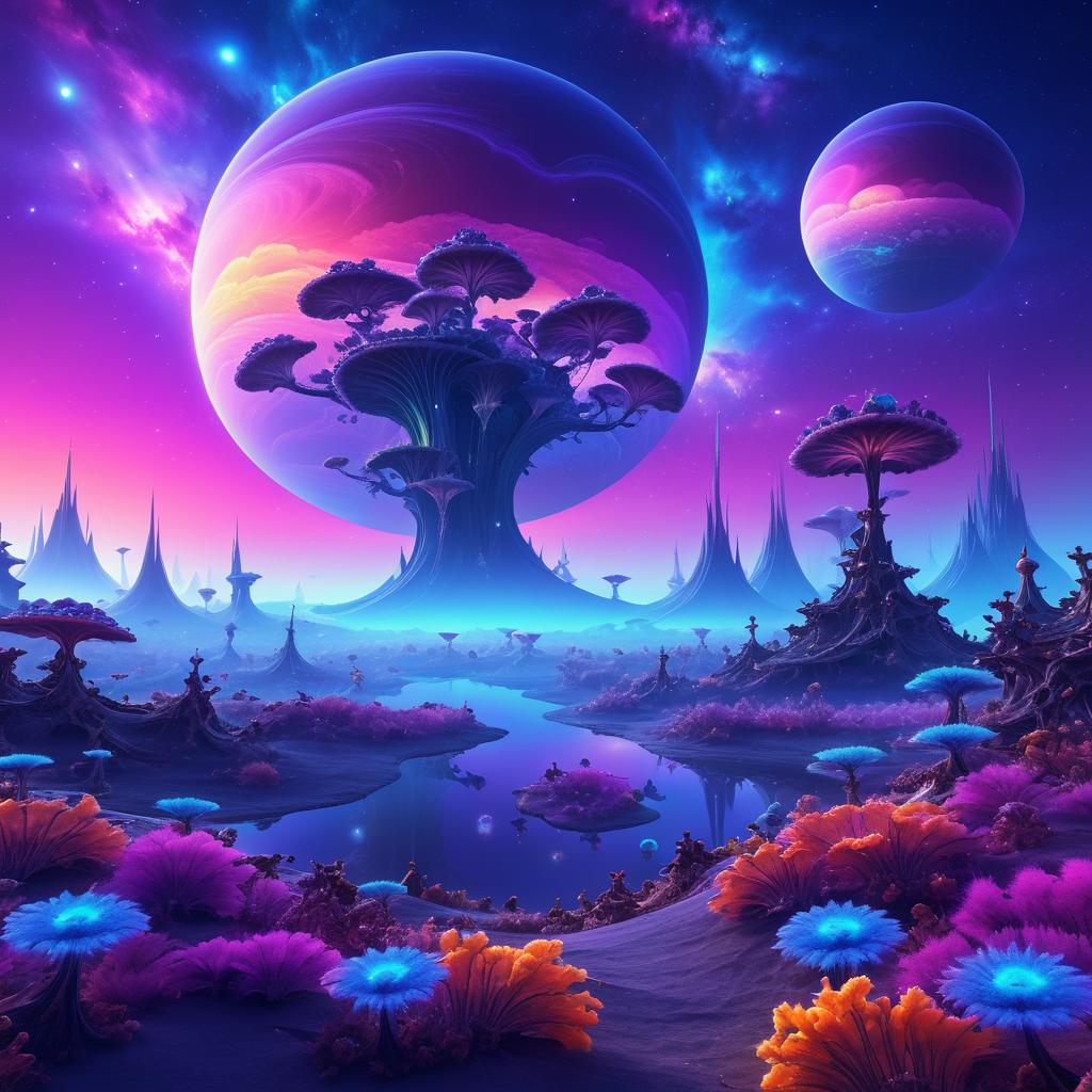 Surreal Alien Fractal Landscape Vistas