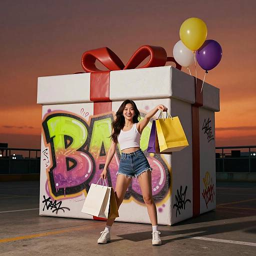 Sunset Noir Graffiti Shopping Ad