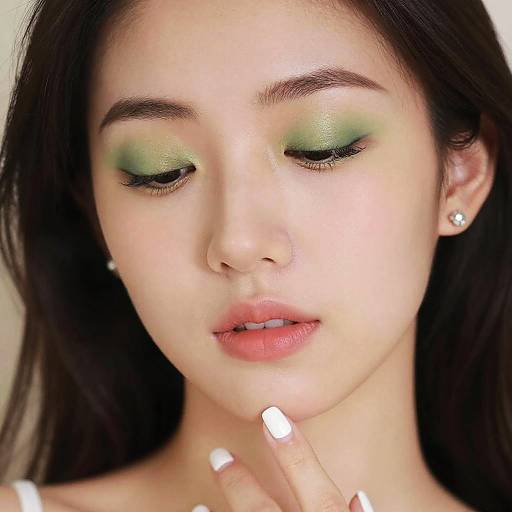 Serene Woman with Detailed Makeup