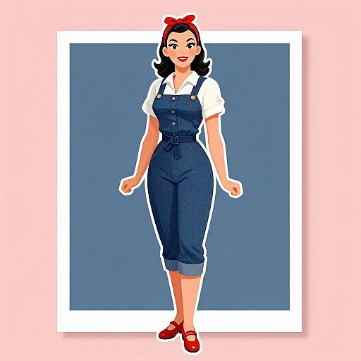Rosie the Riveter Retro Illustration
